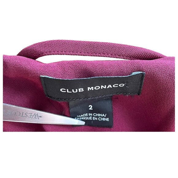 Club Monaco Size 2 Maroon/Red V-Neck Vanellie Cocoon Dress - Picture 3 of 7